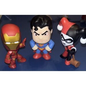 Funko Mystery Minis Marvel & DC Vinyl Figures Lot Iron Man Superman Harley